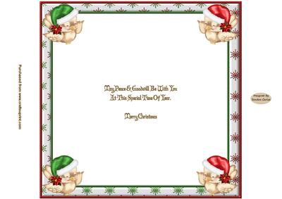 Cosy Christmas Owls 8 x 8ins Insert 3