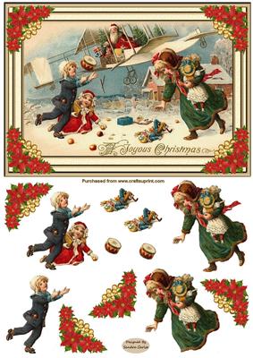 Father Christmas is Coming Decoupage Topper