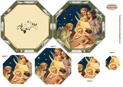Christmas Vintage Baby Jesus folded card