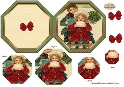 Christmas Lets Go Sledging folded card