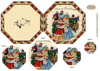 Christmas Carol Singers folded card