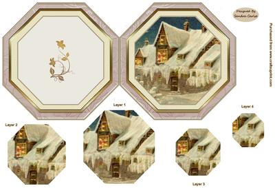 Christmas Winter Scene folded card 2
