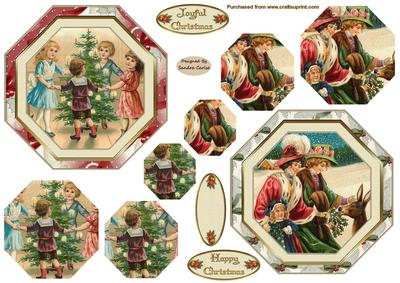 Vintage Christmas Pyramid Toppers x 2 Sheet 1