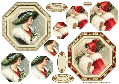 Vintage Christmas Pyramid Toppers x 2 Sheet 2