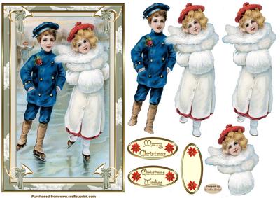 Ice Skating in the Snow Card Front