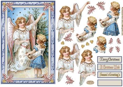 Angel at Christmas Decoupage Topper 1