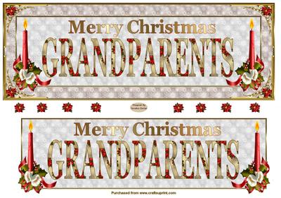 Merry Christmas Grandparents Large Dl Card Front
