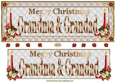 Merry Christmas Grandma & Grandad Large Dl Card Front