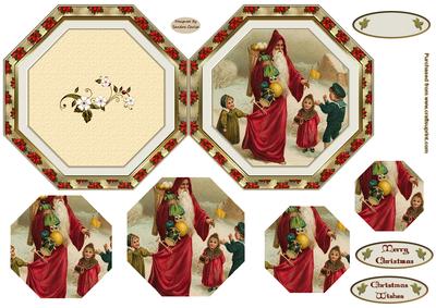 Christmas Vintage Santa folded card