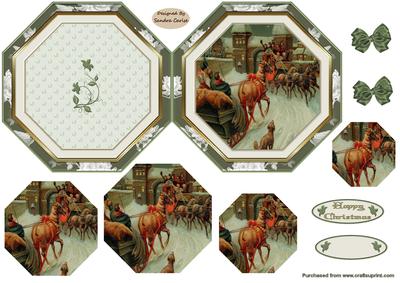 Vintage Christmas Pyramid folded card