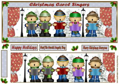 Christmas Carol Singers Large Dl Card Front