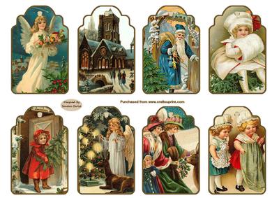 8 x Christmas Gift Tags Sheet 3