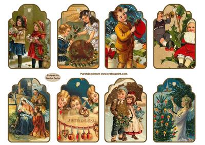 8 x Christmas Gift Tags Sheet 4