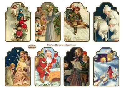 8 x Christmas Gift Tags Sheet 5