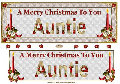 Christmas Auntie Large dl Topper