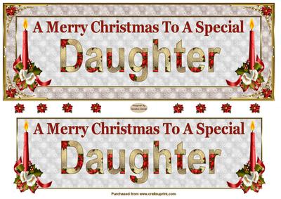 Daughter Large Dl Christmas Card Front