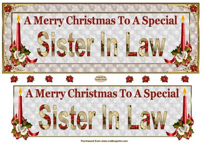 Sister in Law Large Dl Christmas Card Front