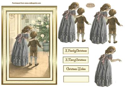 Christmas Wishes Decoupage Vintage Topper