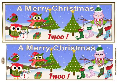 Christmas Owls Large Dl Card Front