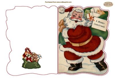 Christmas Vintage Santa Shaped Quick Card