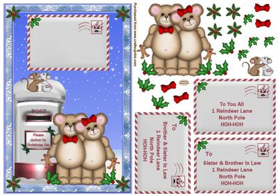 Christmas card decoupage Topper