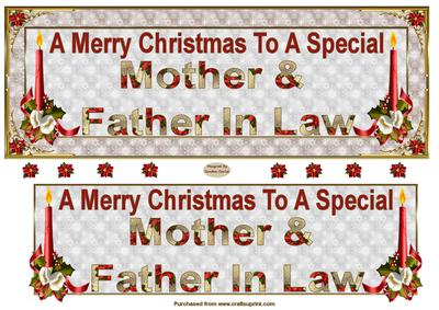 Mother & Father in Law Dl Christmas Card Front