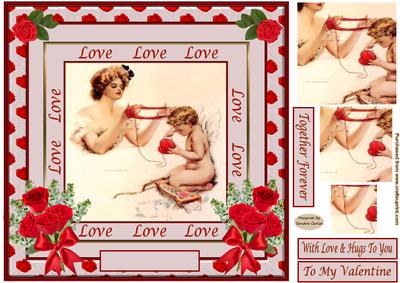 Valentine Roses 8'' Square Card Front