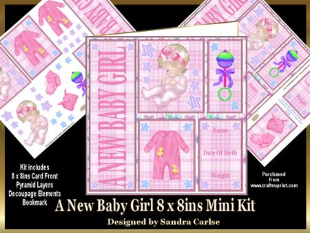 A New Baby Girl 8 Square Mini Kit