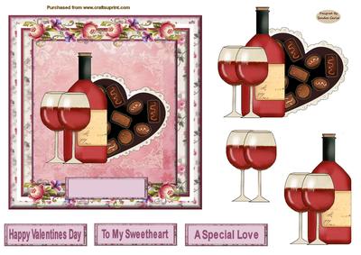Valentines Day Decoupage Topper