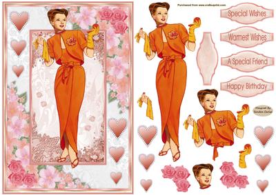 Lady of Fashion Decoupage Topper