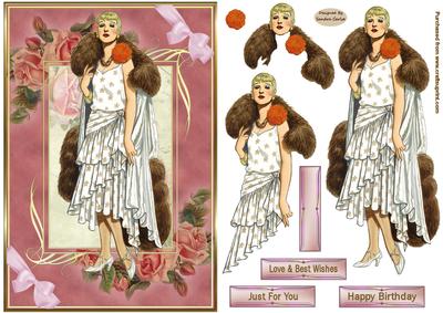 Lady of Fashion Birthday Decoupage Topper