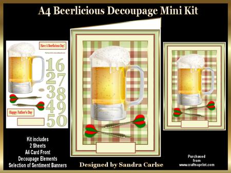 A4 Beerlicious Decoupage Mini Kit