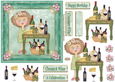 Glass of Wine Decoupage Topper