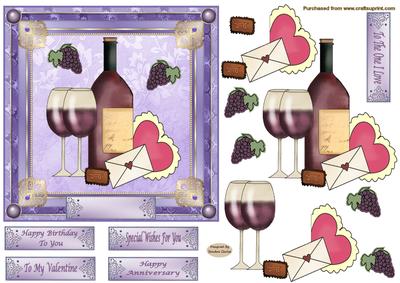 To My Valentine Decoupage Topper
