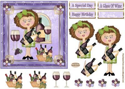 Glass of Wine Decoupage Topper 1