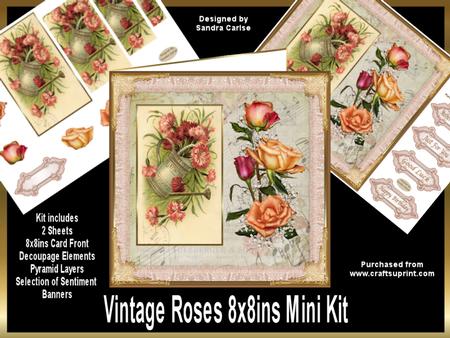 Vintage Roses 8x8ins Mini Kit