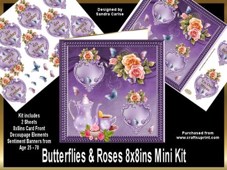 Butterflies & Roses 8x8ins Mini Kit