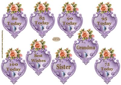 Butterflies & Roses Embellishment Tags