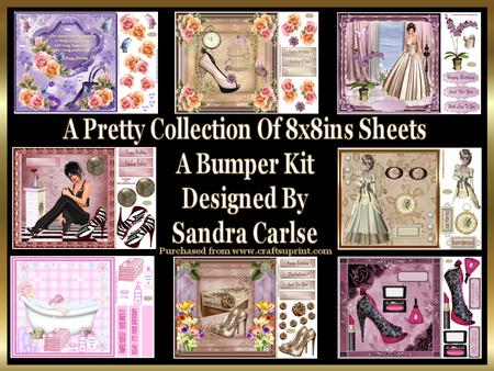 Fashion collection of 8x8ins decoupage toppers