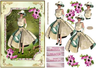 A Summers Day Decoupage Card Front