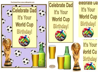 A World Cup Birthday Dad Pyramid Card Front