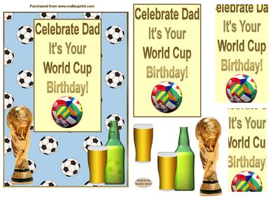 A World Cup Birthday Dad Pyramid Card Front 2