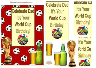 A World Cup Birthday Dad Pyramid Card Front 3