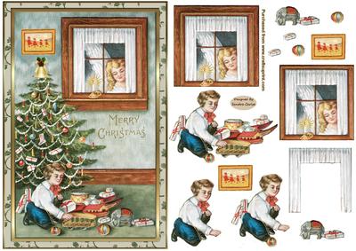 Christmas Presents Decoupage Card Front