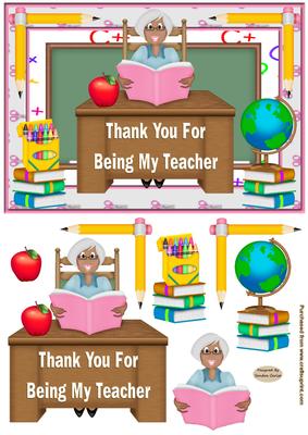 Thank You Teacher Decoupage Topper
