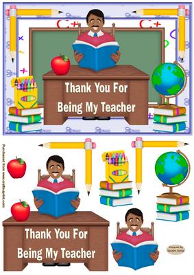 Thank You Teacher Decoupage Topper 1