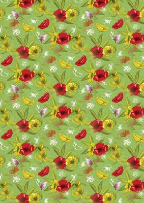 Pink Butterflies & Red Poppy Backing Paper