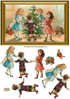 Christmas Celebrations Decoupage Card Front