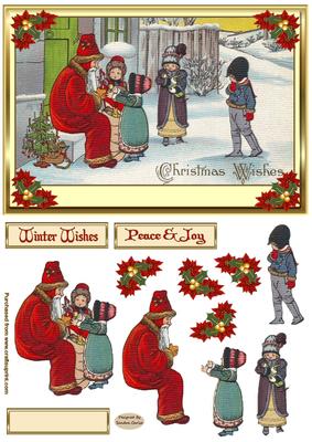 Winter Wishes Decoupage Card Front