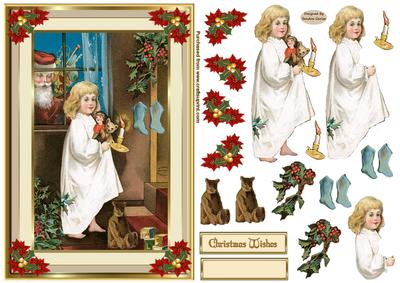 It's Christmas Eve Decoupage Card Front